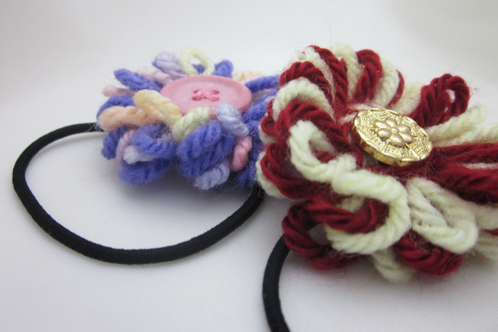 yarn flower hairpiece